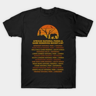 African Safari Bucket List Sunset Elephant Meerkat Namibia T-Shirt